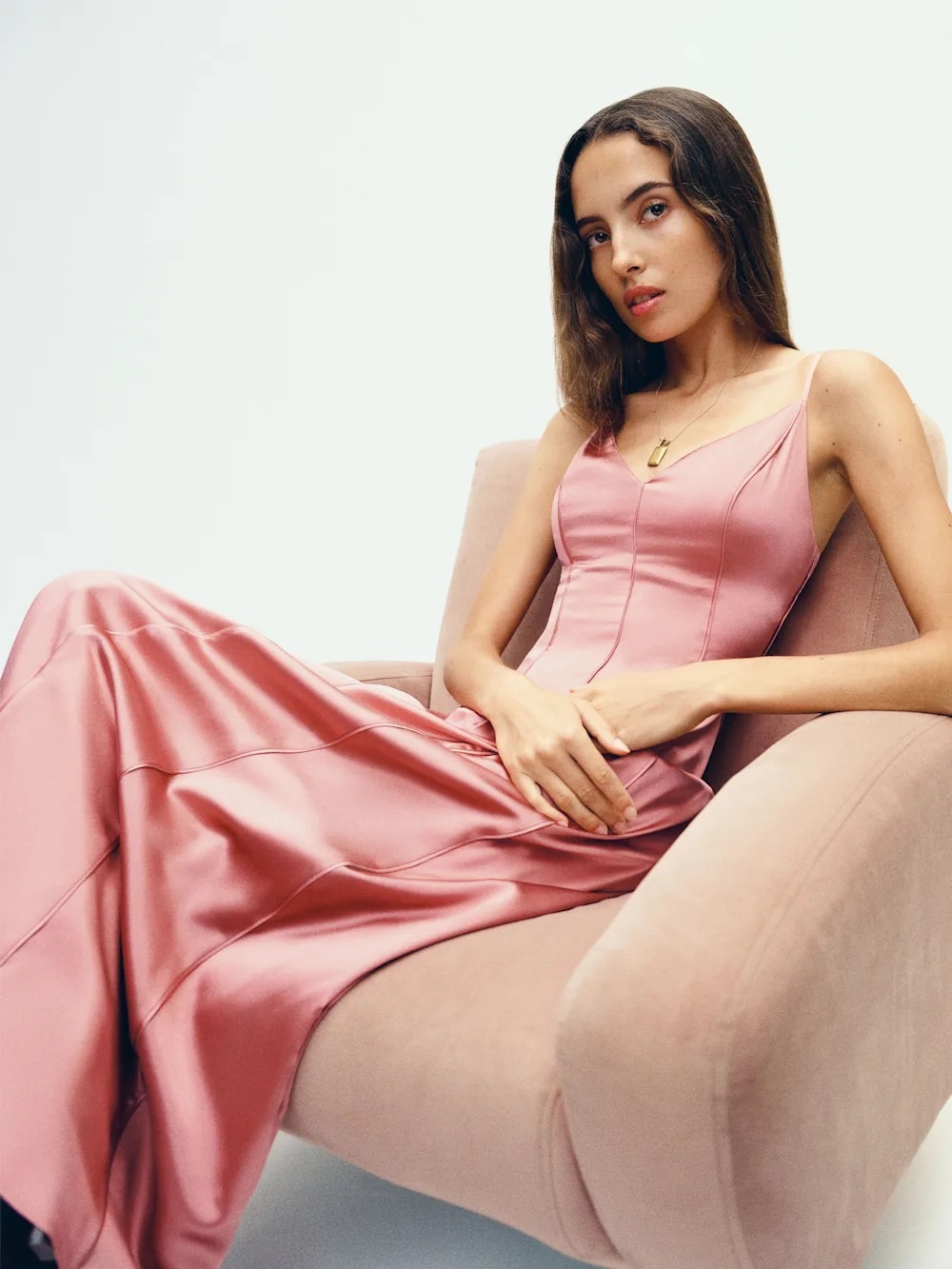 Reformation Lya Silk Maxi Dress in Rose - Picture 3 of 4